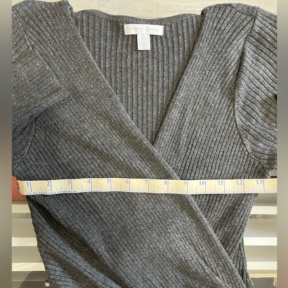 NY&CO Gray Bodycon V-Neck Dress - Picture 7 of 7